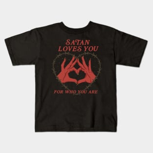 Satan Loves You - Double Sided Kids T-Shirt